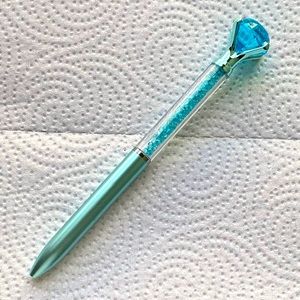 Blue Gem Ball Point Pen
